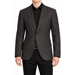 Cad & The Dandy Mens Suit Jacket 40R Gray Wool UK Bespoke Tailored Vent Pockets